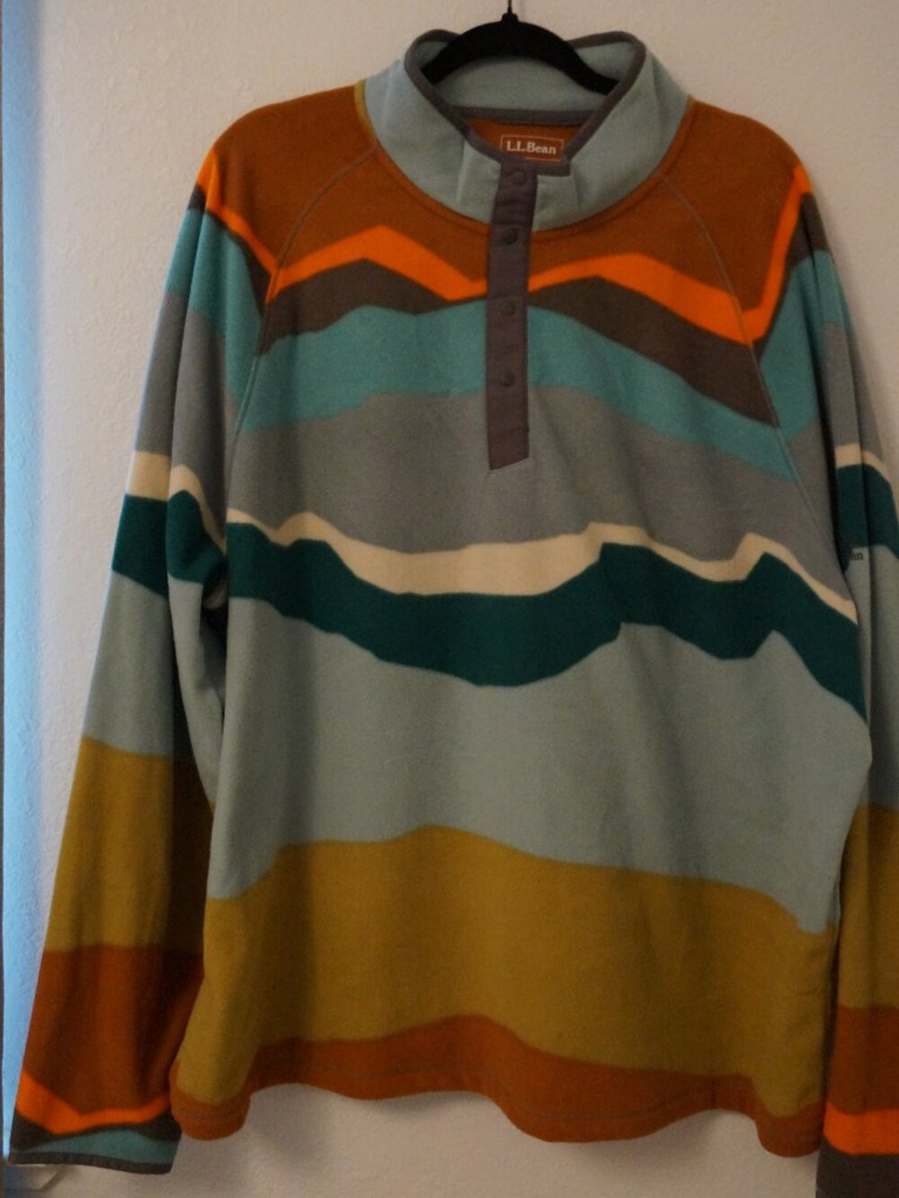 LL Bean Fleece Coat 2xl Southwest Tribal Vtg #012